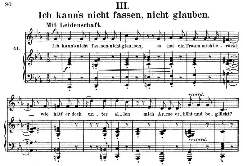 Ich kann's nicht fassen, Op.42 No.3, c-moll, R. Sc...