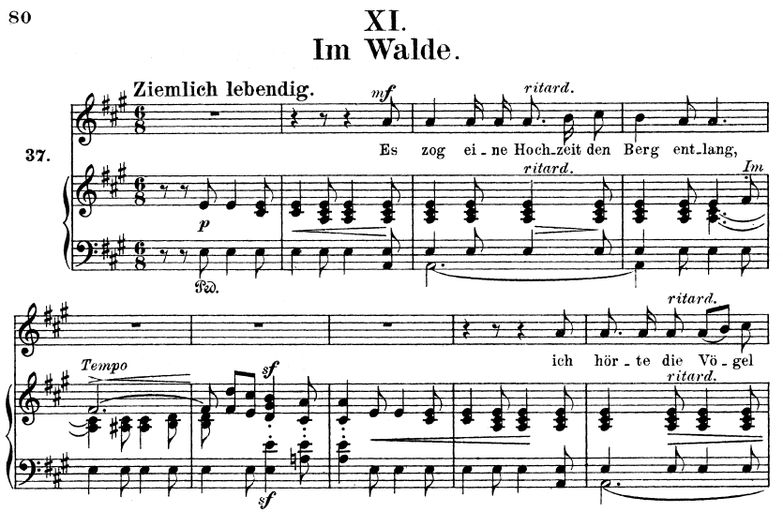 Im Walde, Op.39 No.11, A-Dur, R. Schumann (Liederk...