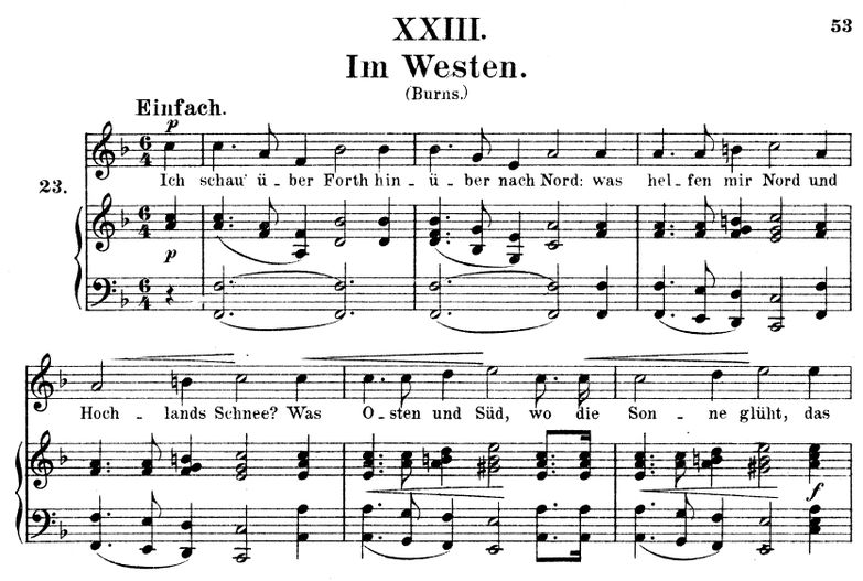 Im Westen, Op.25 No.23, F-Dur, R. Schumann (Myrthe...