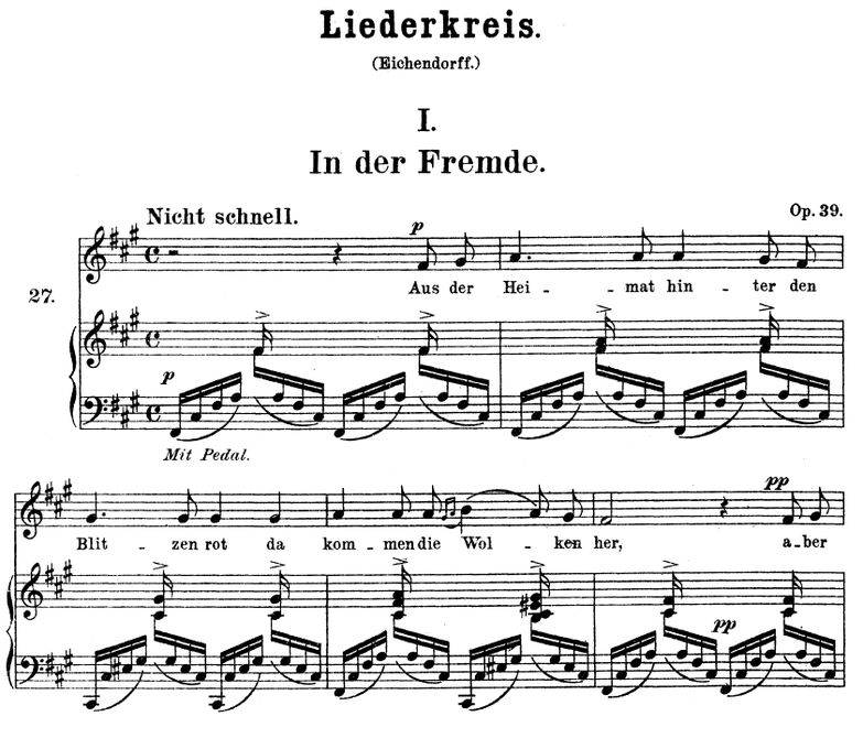 In der fremde Op.39 No.1, fis-moll, R. Schumann (L...