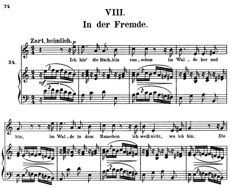 In der fremde Op.39 No.8, a-moll, R. Schumann (Lie...