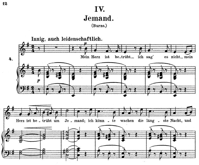 Jemand Op.25 No.4, e-moll, R. Schumann (Myrthen). ...