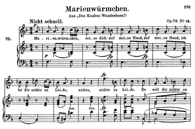 Marienwürmchen Op.79 No.14 , F-Dur, R. Schumann. B...