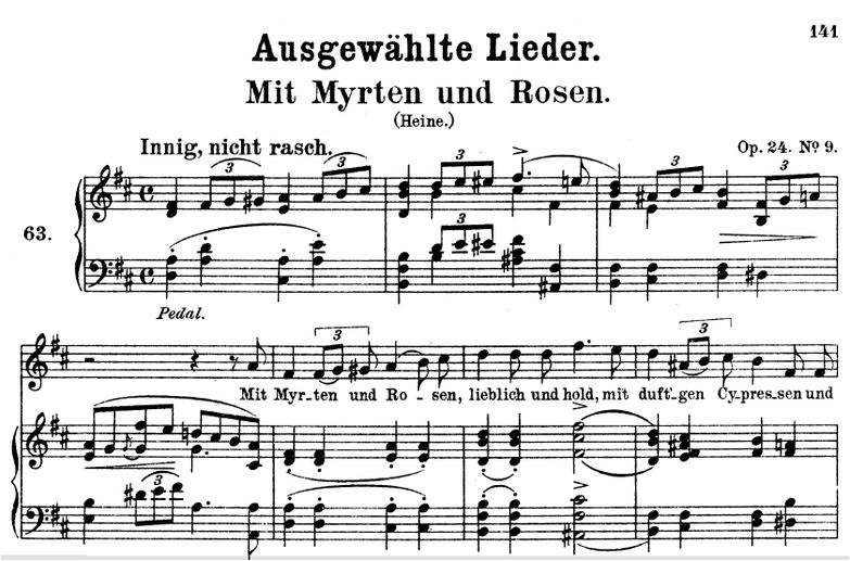 Mit Myrthen und Rosen Op.24 No.9 , D-Dur, R. Schum...