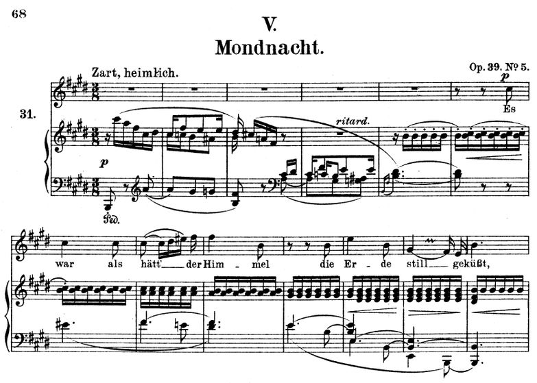 Mondnacht Op.39 No.5 , E-Dur, R. Schumann (Liederk...