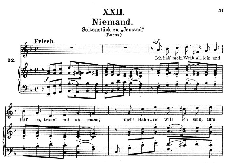 Niemand Op.25 No.22 , F-Dur, R. Schumann (Liederkr...