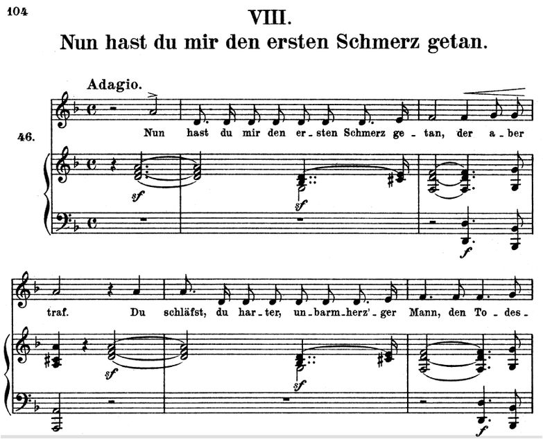 Nun hast du mir den ersten schmerz getan, Op.42 No...