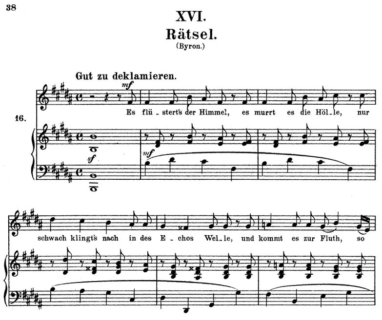 Rätsel, Op.25 No.16, H-Dur, R. Schumann (Myrthen)....