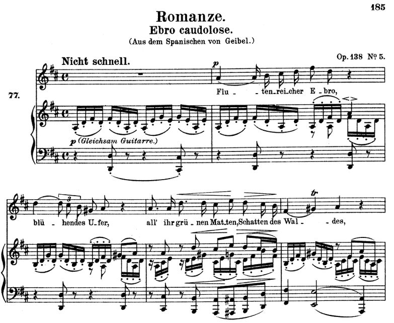 Romanze ebro caudolose, Op.128 No.5, D-Dur, R. Sch...