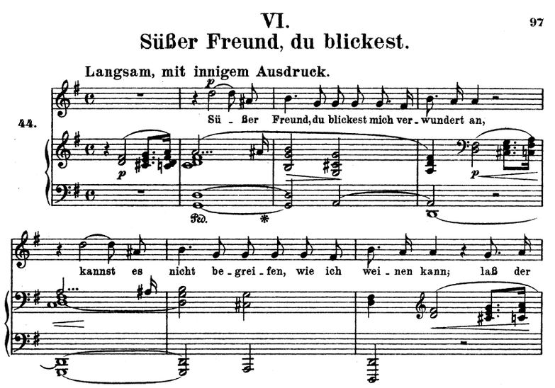 Süsser Freund, du blickest, Op.42 No.6, G-Dur, R. ...