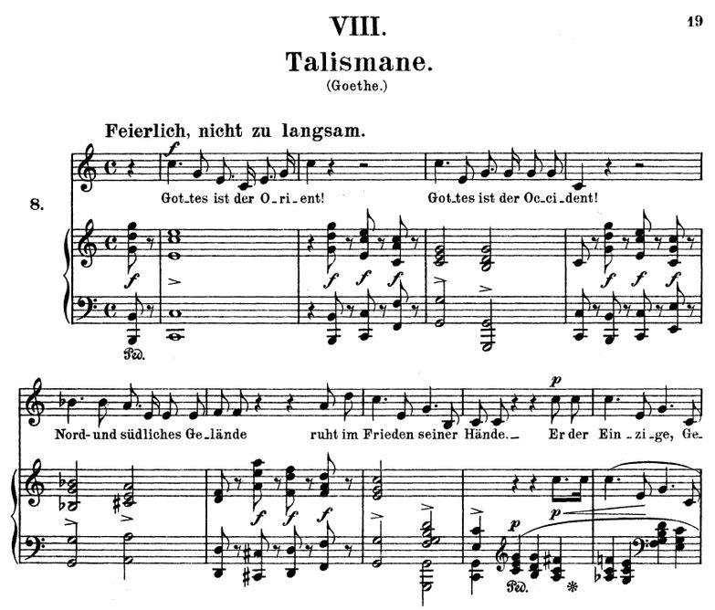 Talismane Op.25 No.8, C-Dur, R. Schumann (Myrthen)...