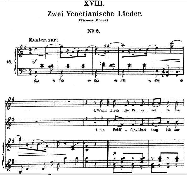 Venetianisches Lied II Op.25 No.18, G-Dur, R. Schu...