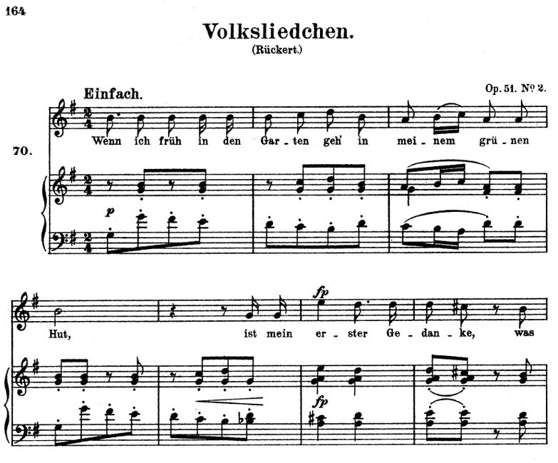 Volksliedchen Op.51 No.2, G-Dur, R. Schumann. Band...