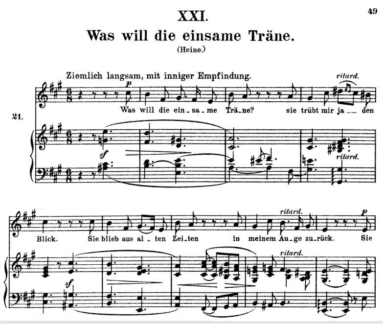 Was will die einsame träne Op.25 No.21, A-Dur, R. ...