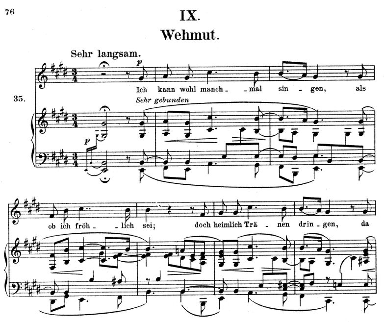 Wehmut Op.39 No.9, E-Dur, R. Schumann. Band I, Pet...