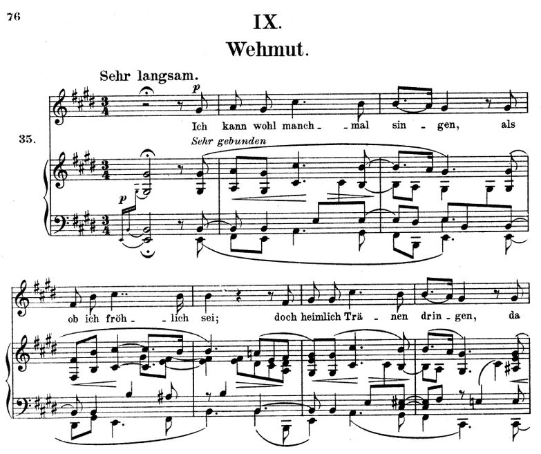 Wehmut Op.39 No.9, E-Dur, R. Schumann. Band I, Pet...