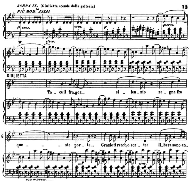 Tace il fragor. Aria for Soprano (Giulietta). V. B...