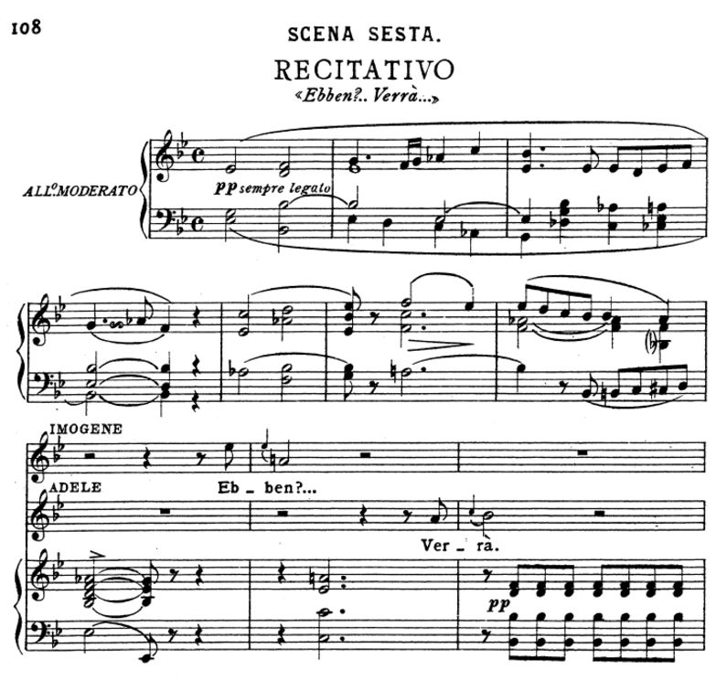 Ebben...Verrà. recitative for Soprano (Imogene). V...