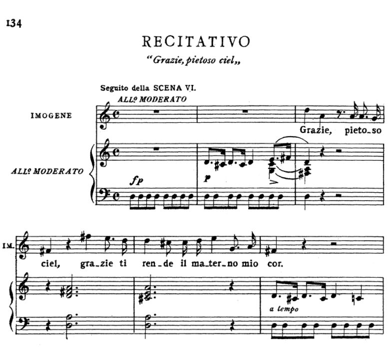 Grazie pietoso ciel. Aria for Soprano (Imogene). V...