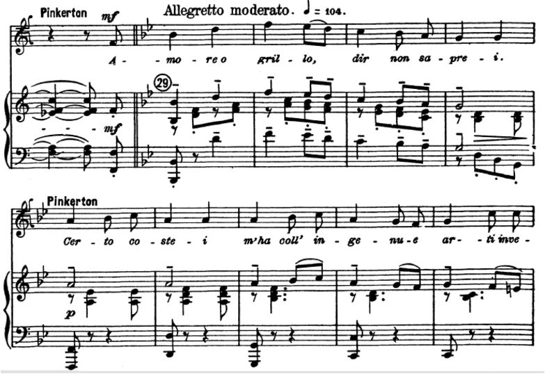 Amore o grillo. Aria for Tenor (Pinkerton). G. Puc...