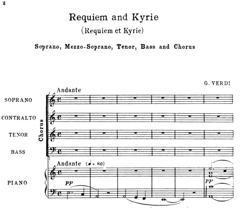 I Introit: Requiem and Kyrie. Choir SATB.  G.Verdi...