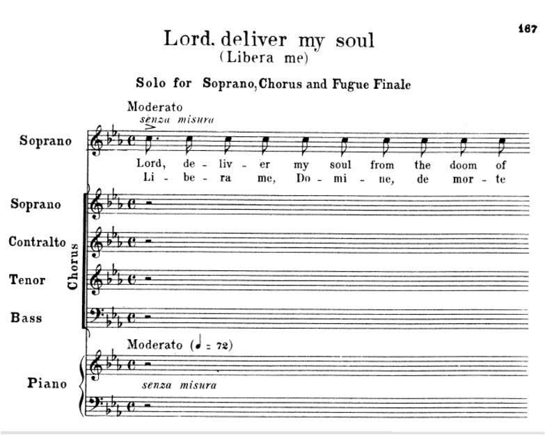 7 Libera me. for Soprano Solo an SATB Choir. G.Ver...