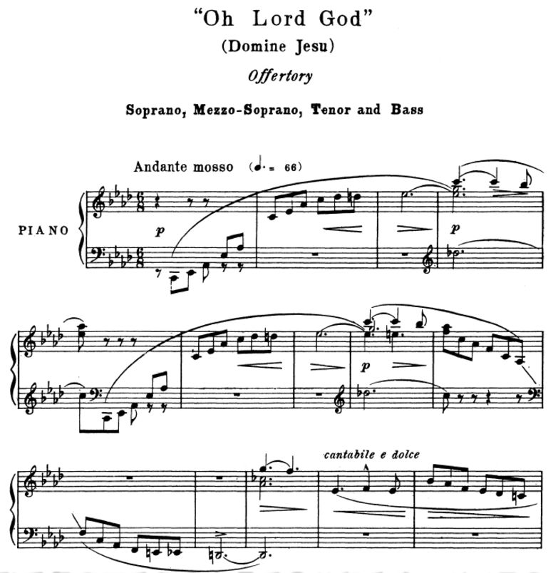 3 Offertorium: Domine Jesu and Hostias. SATB soloi...