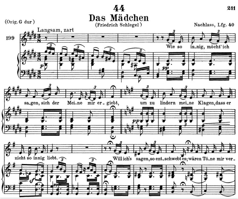 Das Mädchen D.652, Tiefe Stimme E-Dur, F. Schubert...