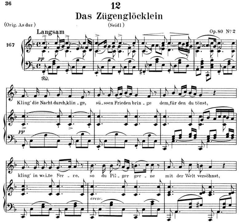 Das Zügenglocklein D.871, Tiefe Stimme F-Dur, F. S...