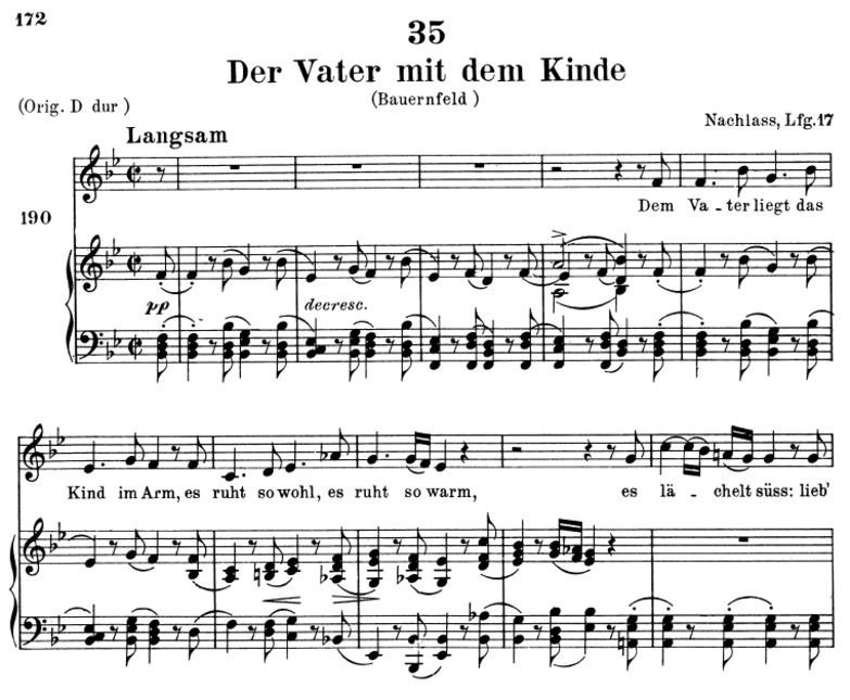 Der vater mit dem Kinde D.906, Tiefe Stimme B-Dur,...