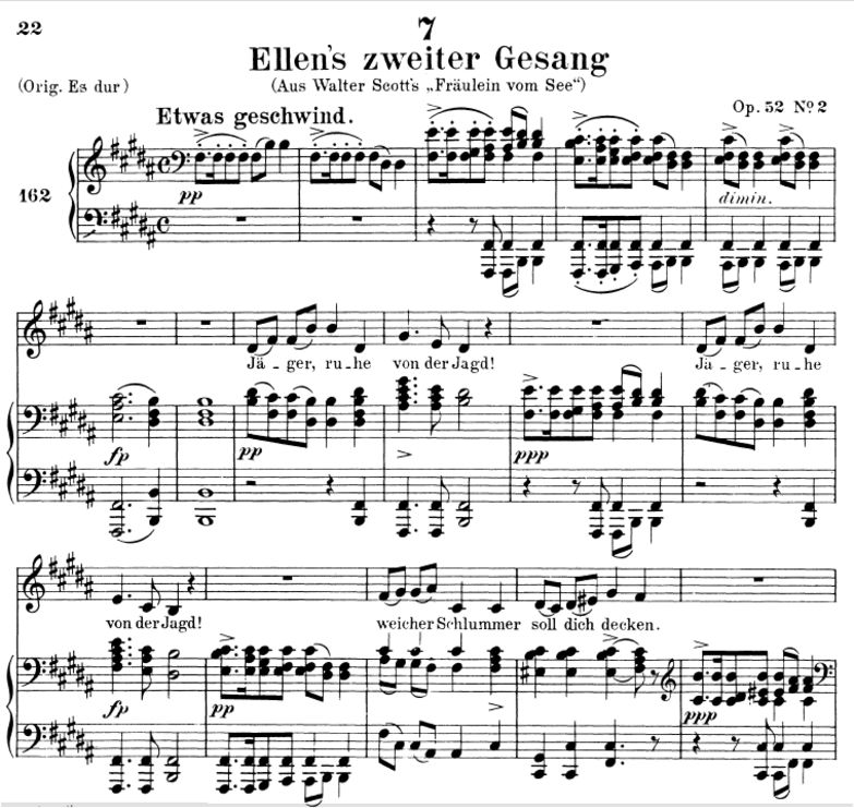 Ellen's Gesang II, D.838, Tiefe Stimme H-Dur, F. S...