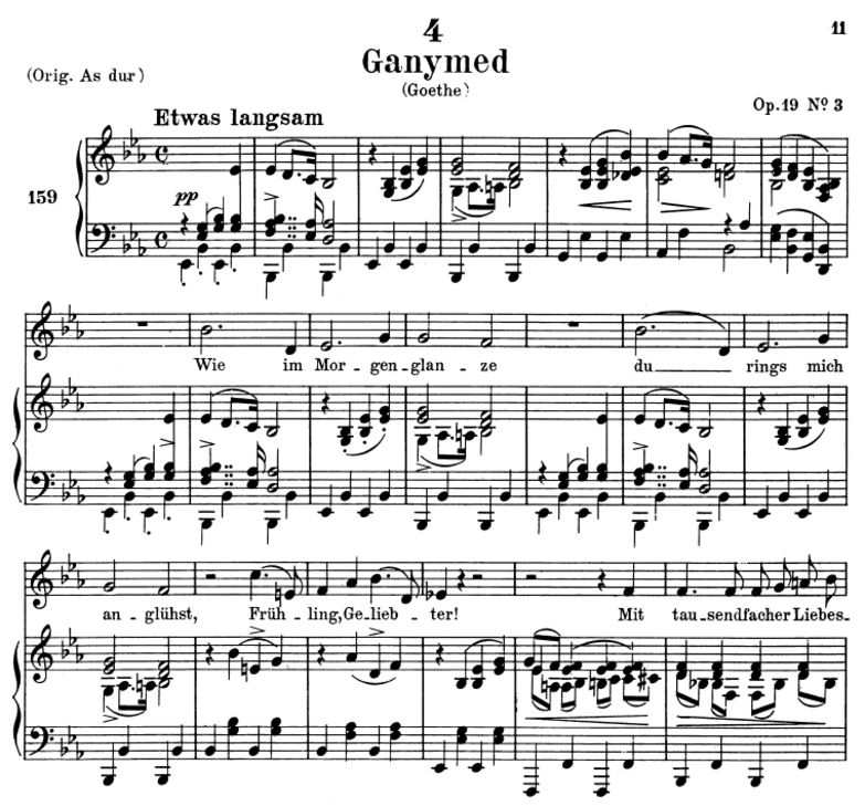 Ganymed, D.544, Tiefe Stimme Es-Dur, F. Schubert. ...