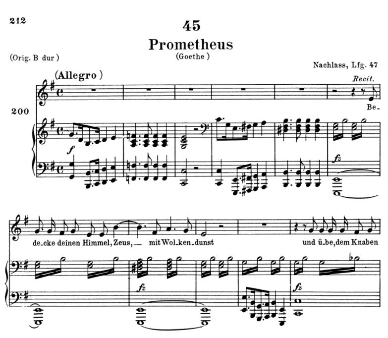 Prometheus, D.674,Tiefe Stimme G-Dur, F. Schubert....