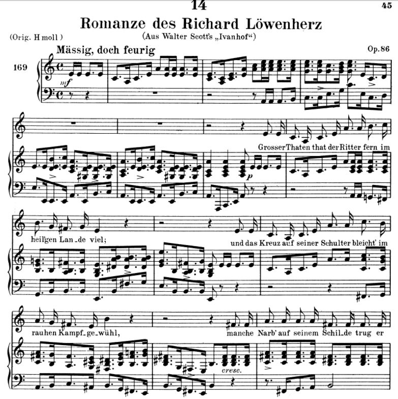 Romanze des Richard Löwenherz, D.907, Tiefe Stimme...