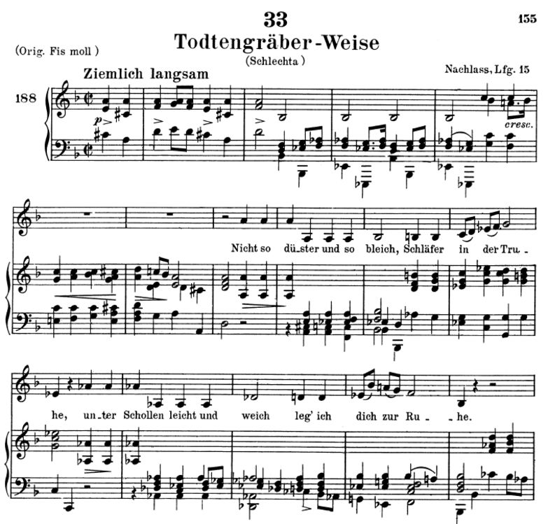 Todengräberweise, D.869, d-moll, F. Schubert. Pete...