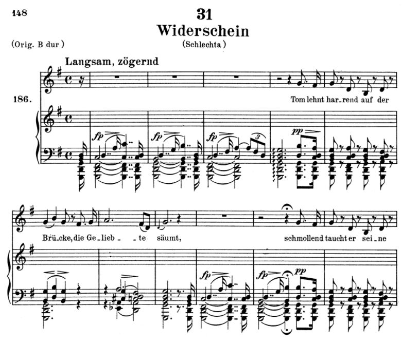 Wiederschein, D.639, G-Dur, F. Schubert. Peters Fr...