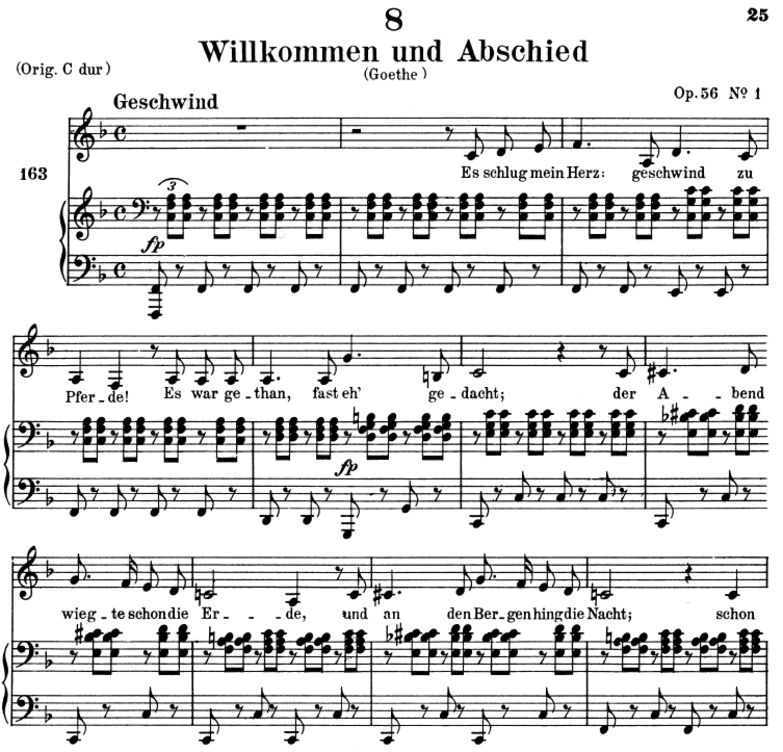 Willkommen und Abschied, D.767, F-Dur, F. Schubert...