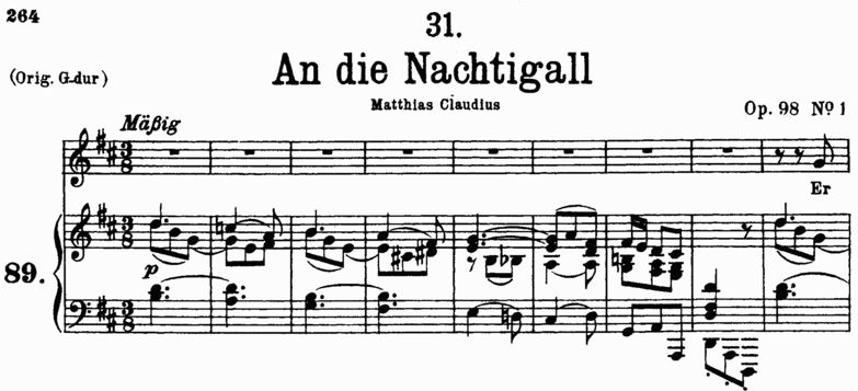 An die Nachtigall D.497, Tiefe Stimme D-Dur, F. Sc...