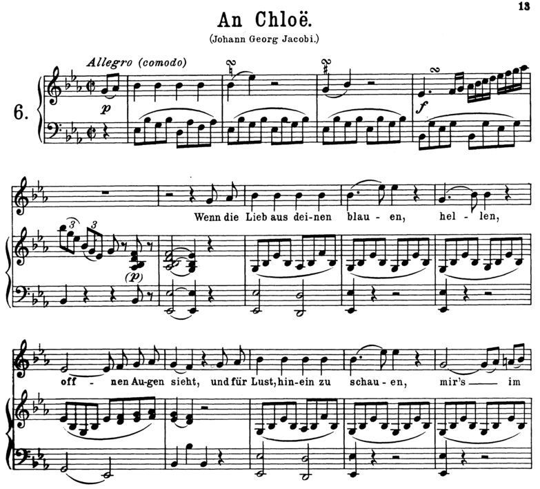 An Chloe K.524 High Voice in E-Flat Major. For Sop...