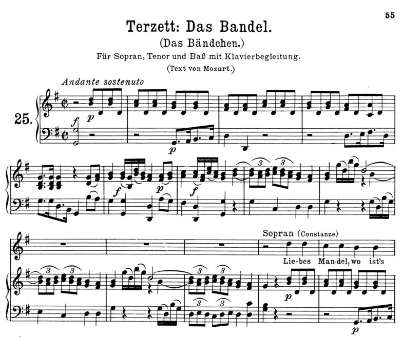 Das Bandel K.441 High Voice in G Major (Terzett). ...