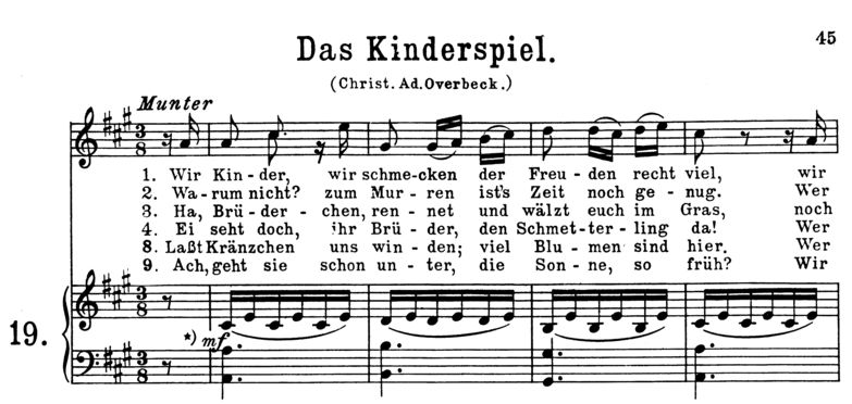 Das Kinderspiel K.498 Medium Voice in A Major. W.A...