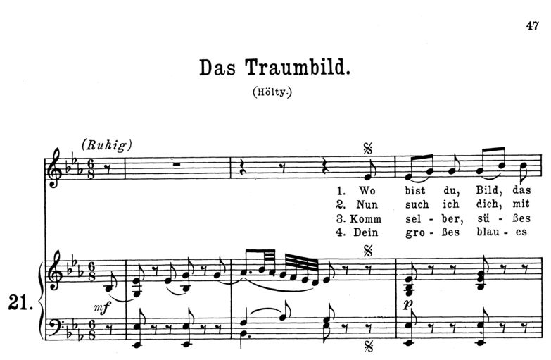 Das Traumbild K.530, High Voice in E-Flat Major. W...