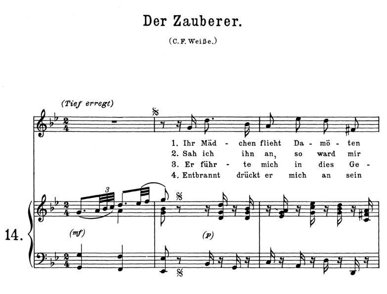 Der Zauberer K.472 High Voice in G minor. For Sopr...