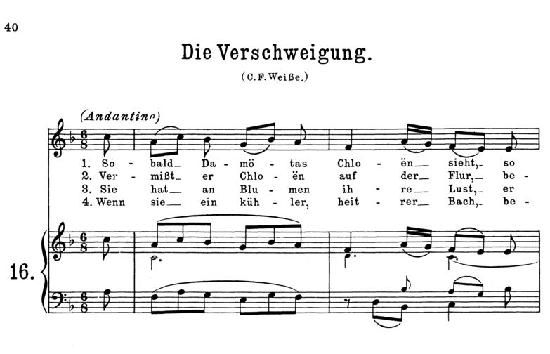 Die Verschweigung K. 518, High Voice in F Major. F...