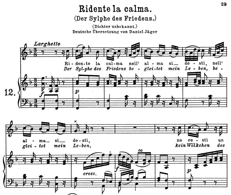 Ridente la Calma (Der Sylphe des Friedens) K.152, ...