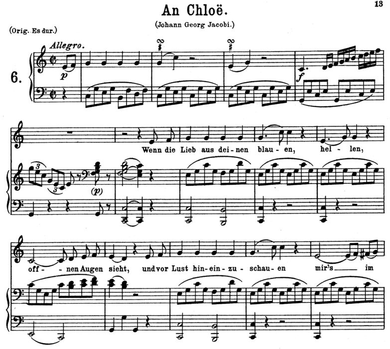 An Chloe K 524, Low Voice in C Major. W.A.Mozart, ...