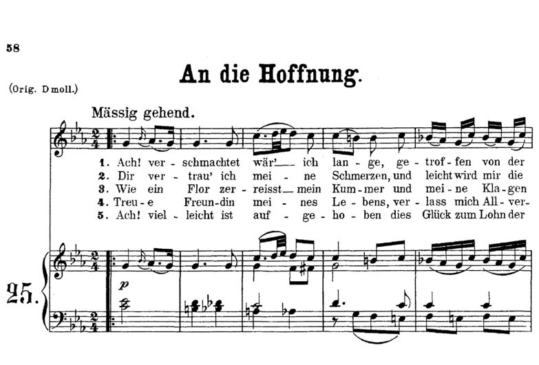 An Die Hoffnung, "ich wurd auf meinem pfad" K.390-...