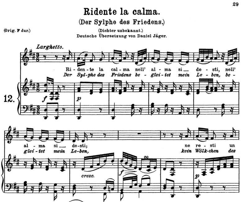 Ridente la Calma K.152 "Der Sylphe des Friedens", ...