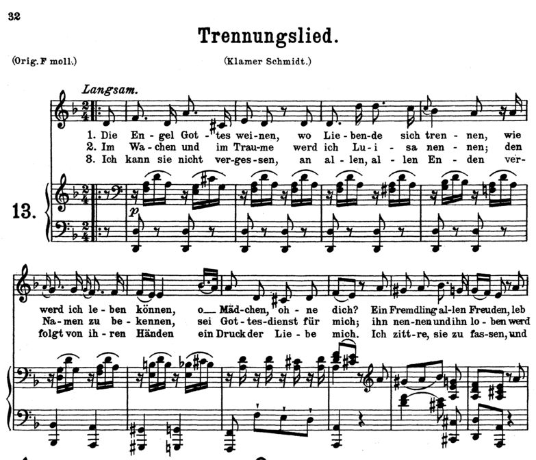 Trennungslied K 519 (das Lied der trennung) Medium...