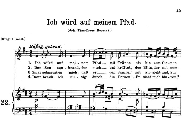 An Die Hoffnung "Ich würd auf meinen Pfad K.390-34...